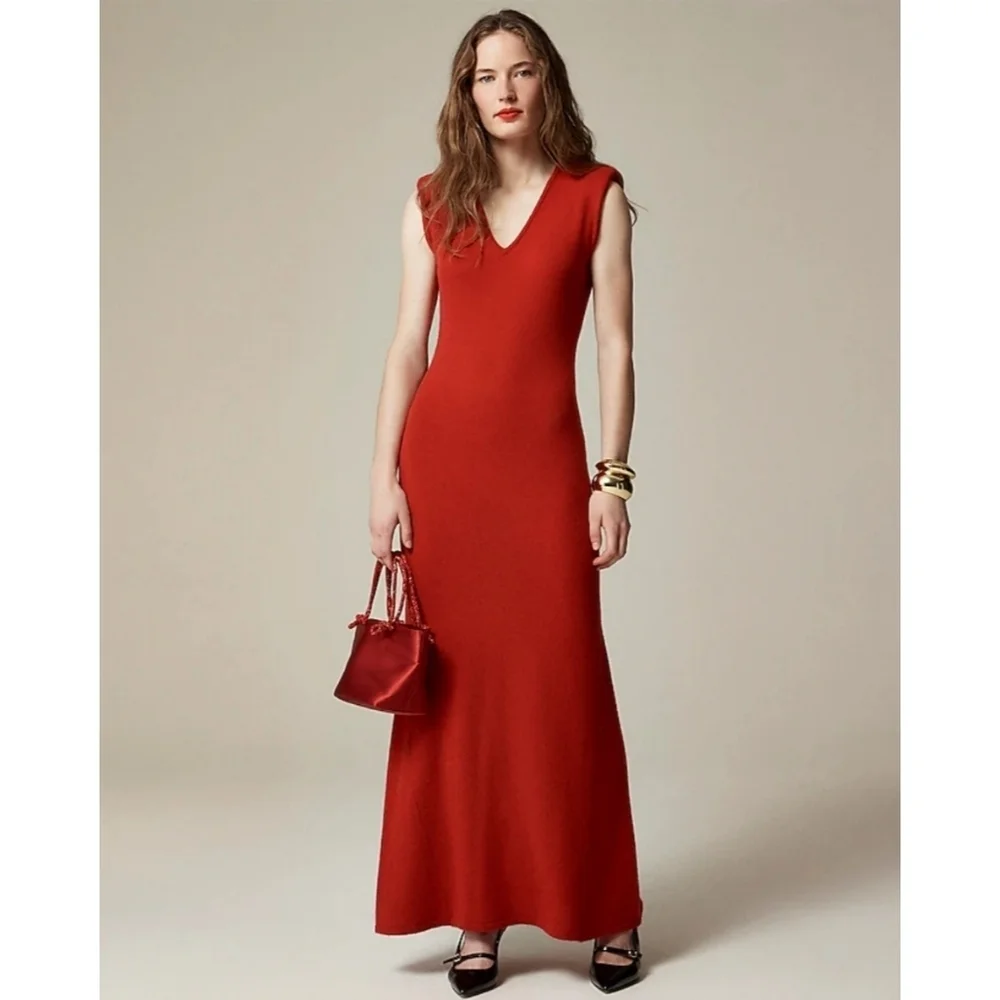 J.Crew Spring Street Featherweight Cashmere V-Neck Sweater-Dress